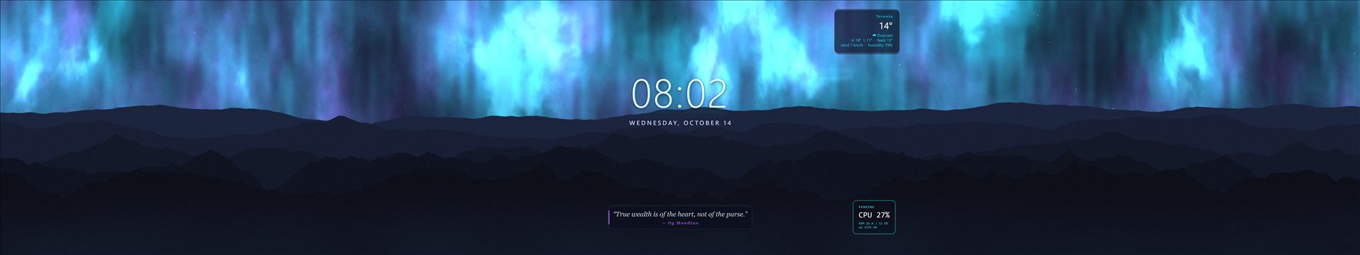 One Mural scene stretched across three monitors