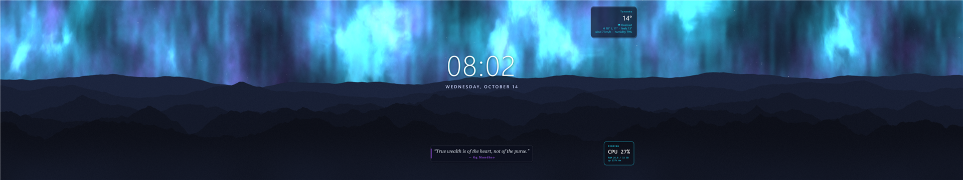 One Mural scene stretched across three monitors